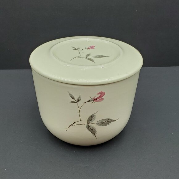 Universal Ballerina Rosette Refrigerator Jar Pink Rose Lidded Bowl Canister - Picture 9 of 11